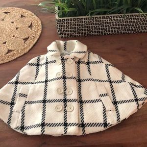 GAP Cream and Black Pea Coat (Toddler Girl)